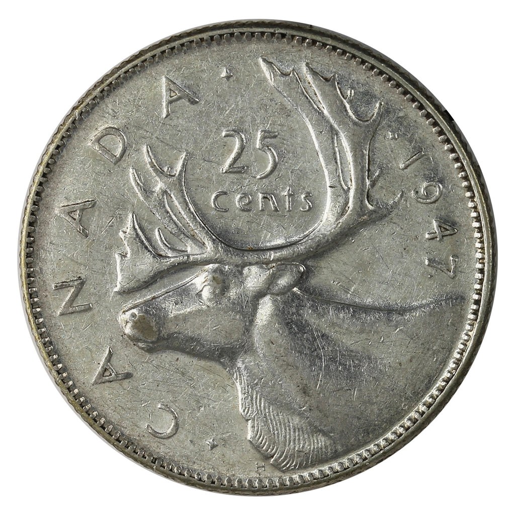 1947 Dot Canada 25-cents VF-EF (VF30) $