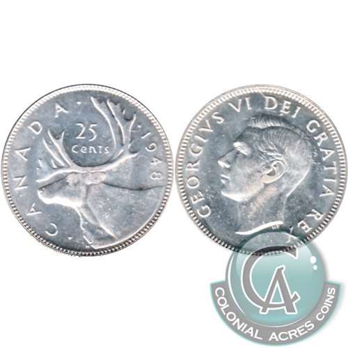 1948 Canada 25-cents UNC+ (MS62) $