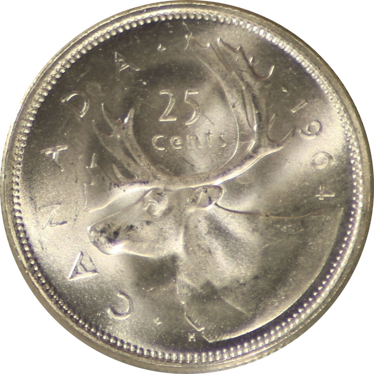 1964 Canada 25-cents ICCS Certified MS64