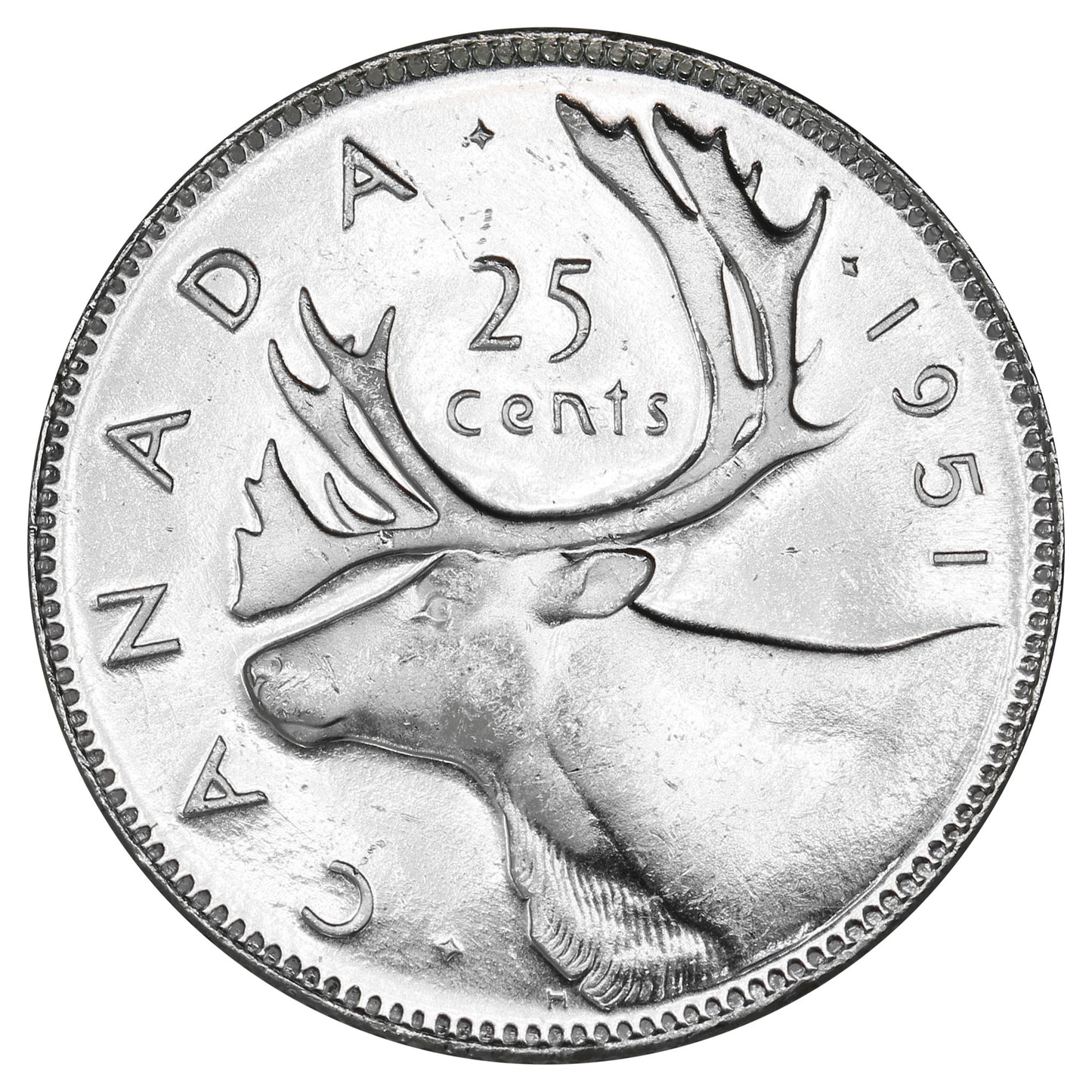 1951 Canada 25-cents UNC+ (MS62)