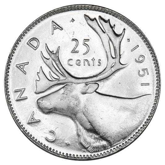 1951 Canada 25-cents UNC+ (MS62)