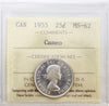 1955 Canada 25-cents ICCS Certified MS62 Cameo