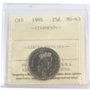 1991 Canada 25-cents ICCS Certified MS63