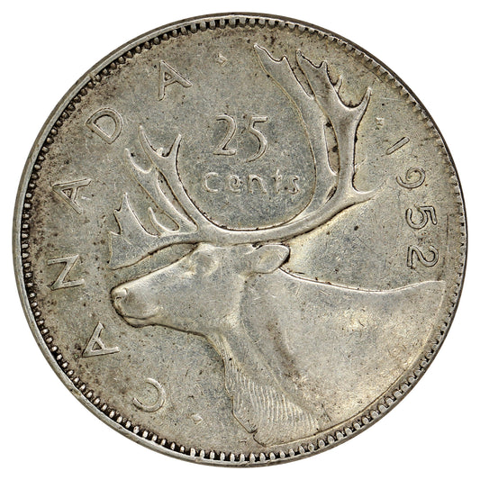 1952 Low Relief Canada 25-cents Circulated