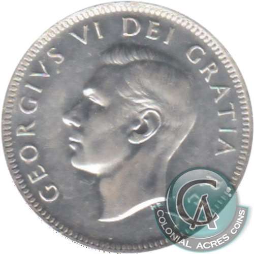 1952 Low Relief Canada 25-cents EF-AU (EF45)