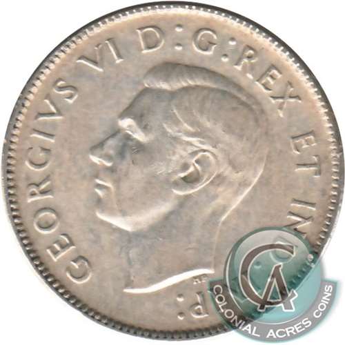 1952 Low Relief Canada 25-cents F-VF (F15)