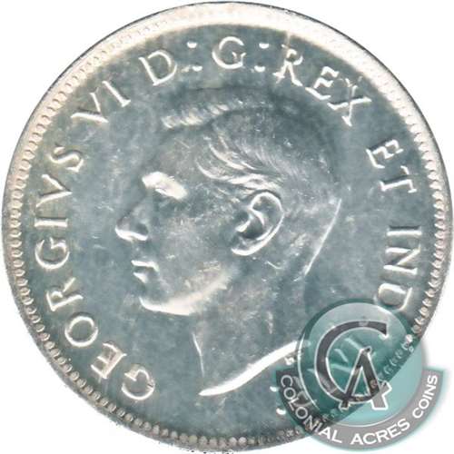 1952 Low Relief Canada 25-cents Uncirculated (MS60)