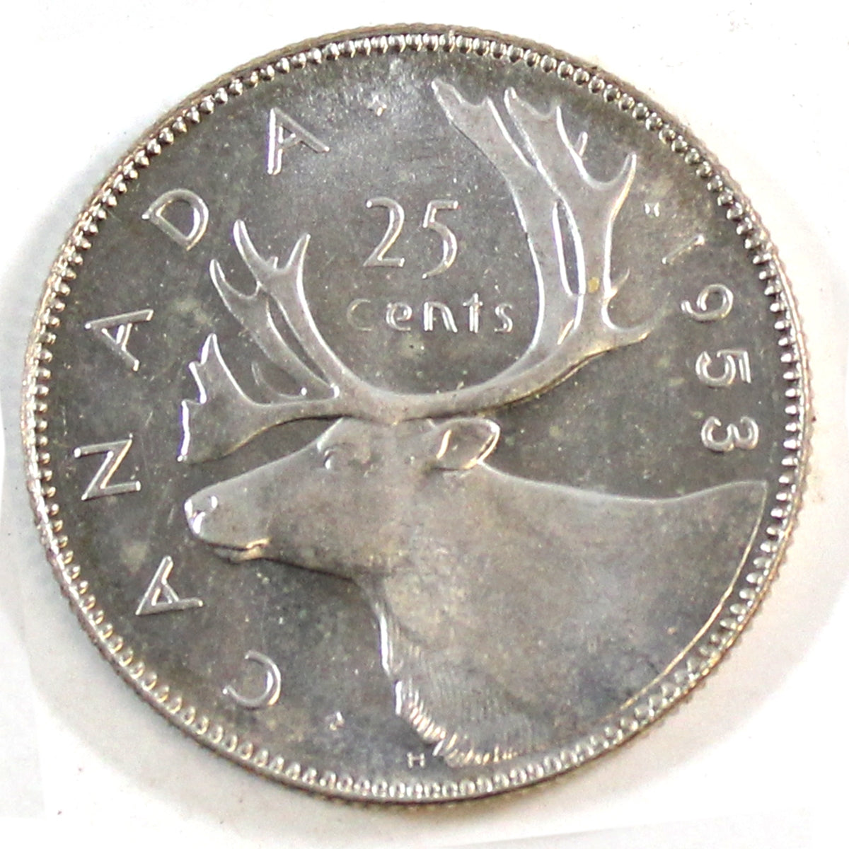 1953 Large Date NSS Canada 25-cents Choice BU (MS64)