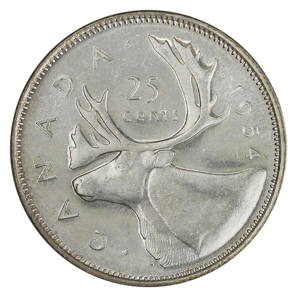 1954 Canada 25-cents Brilliant Uncirculated Cameo (MS63) $