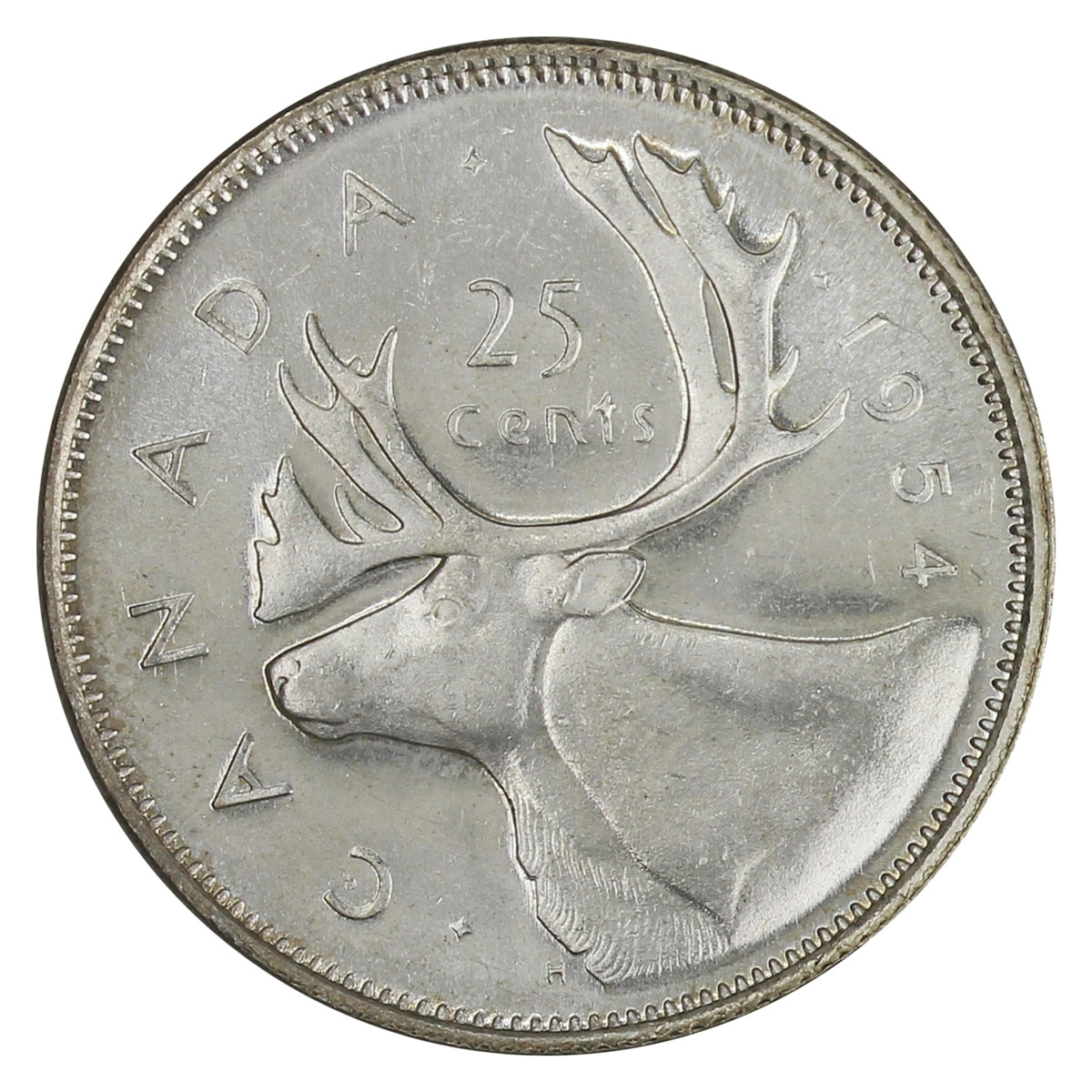 1954 Canada 25-cents Brilliant Uncirculated Cameo (MS63) $