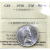 1956 Canada 25-cents ICCS Certified MS65