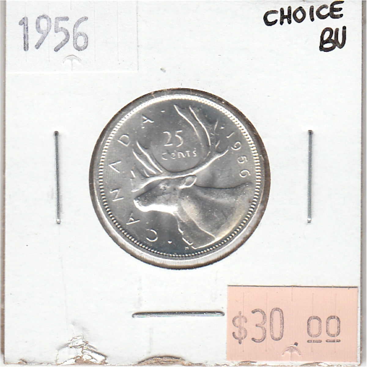 1956 Canada 25-cents Choice Brilliant Uncirculated (MS64)