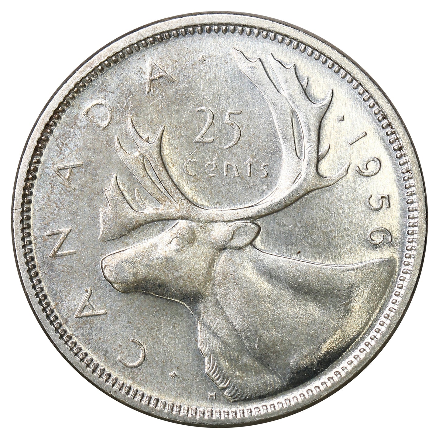 1956 Canada 25-cents Uncirculated (MS60)