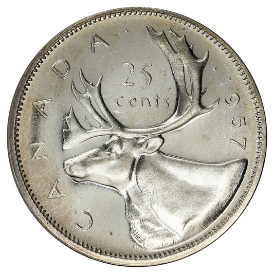 1957 Canada 25-cents Proof Like