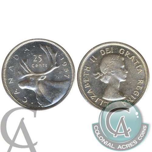 1957 Canada 25-cents UNC+ (MS62)