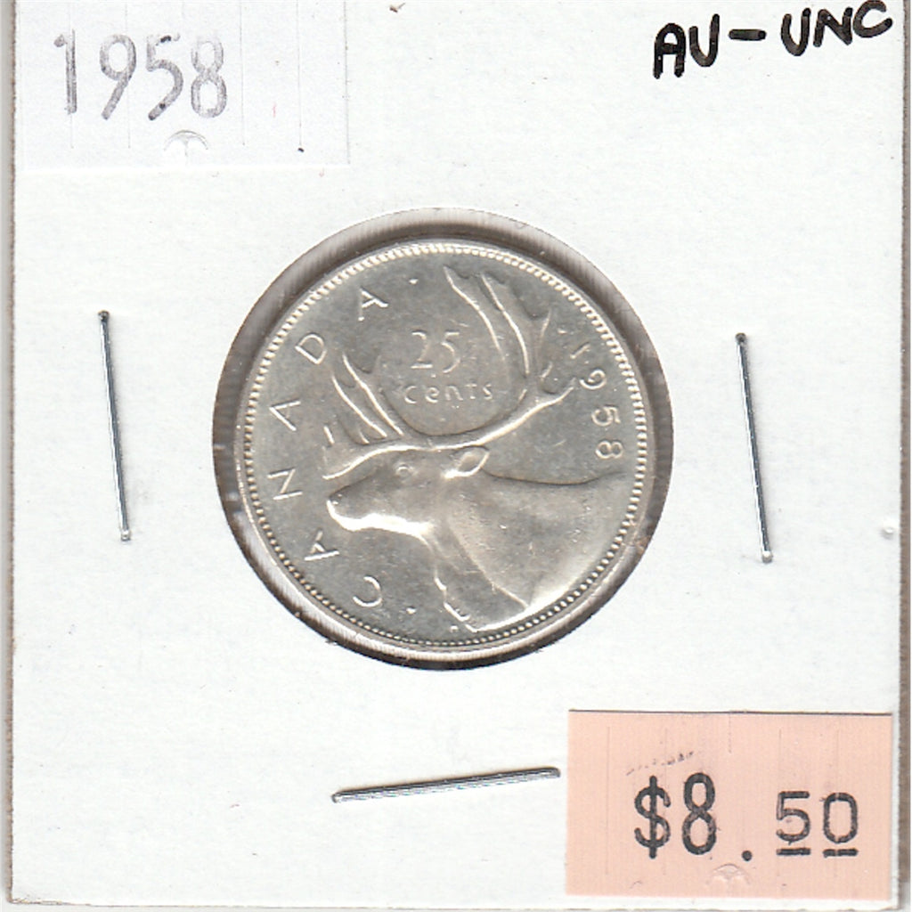 1958 Canada 25-cents AU-UNC (AU55)