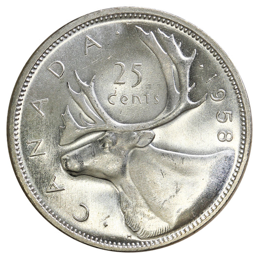 1958 Canada 25-cents Brilliant Uncirculated (MS-63)