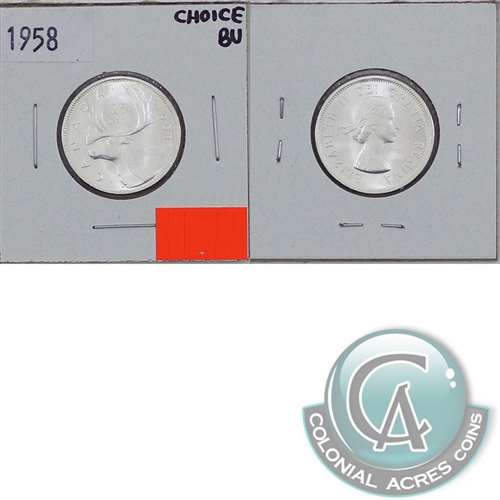 1958 Canada 25-cents Choice Brilliant Uncirculated (MS64)