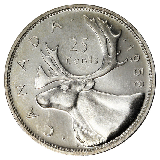 1958 Canada 25-cents Proof Like