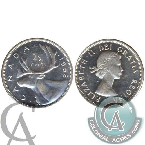 1958 Canada 25-cents Uncirculated (MS60)