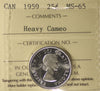 1959 Canada 25-cents ICCS Certified MS65 Heavy Cameo