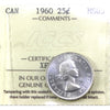1960 Canada 25-cents ICCS Certified MS65