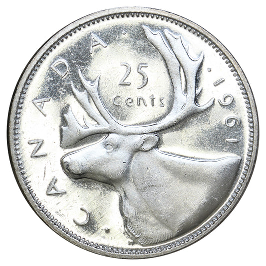 1961 Canada 25-cents UNC+ (MS-62)