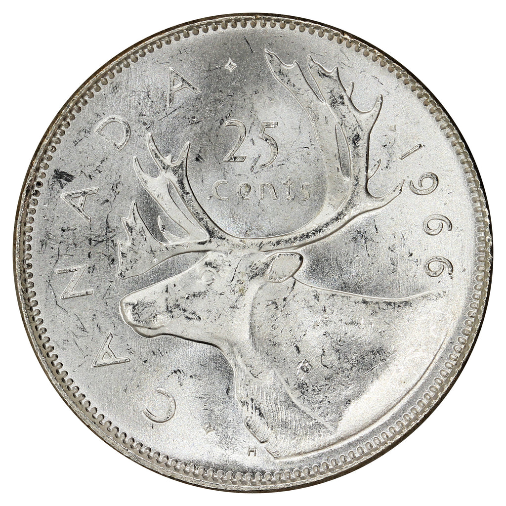 1966 Canada 25-cents Choice Brilliant Uncirculated (MS64)