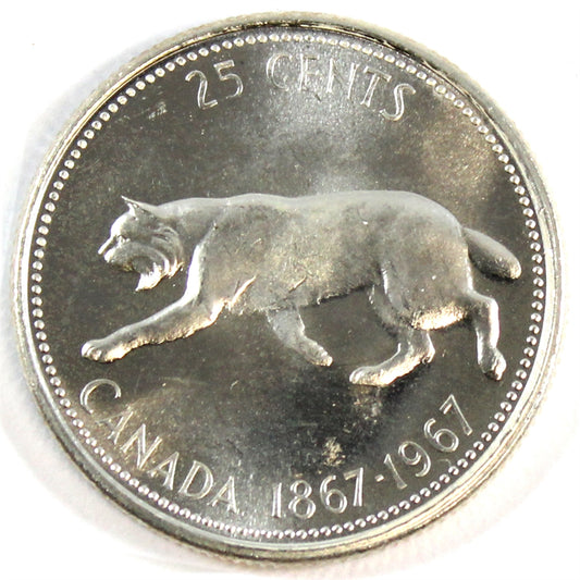1967 Canada 25-cents Choice Brilliant Uncirculated (MS64)