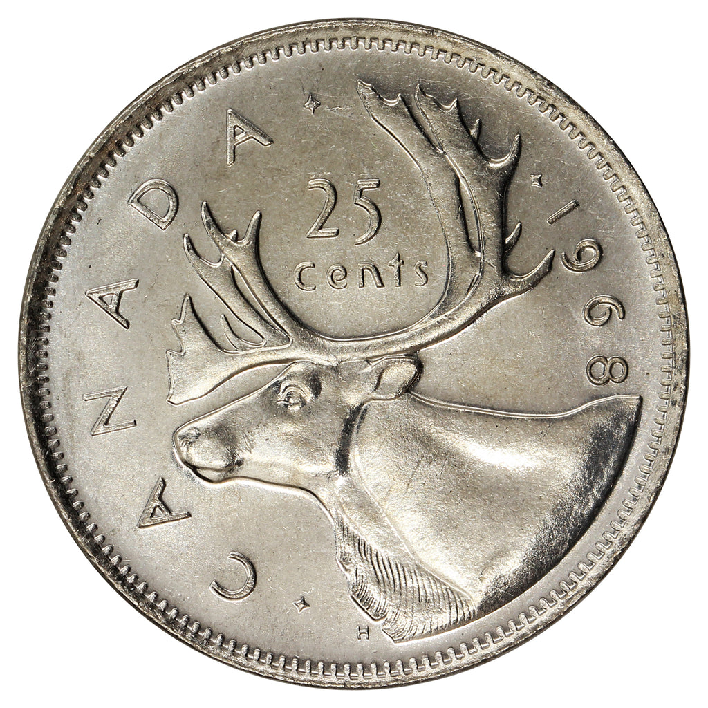 1968 Nickel Canada 25-cents Brilliant Uncirculated (MS63)