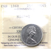 1968 Nickel Canada 25-cents ICCS Certified MS65