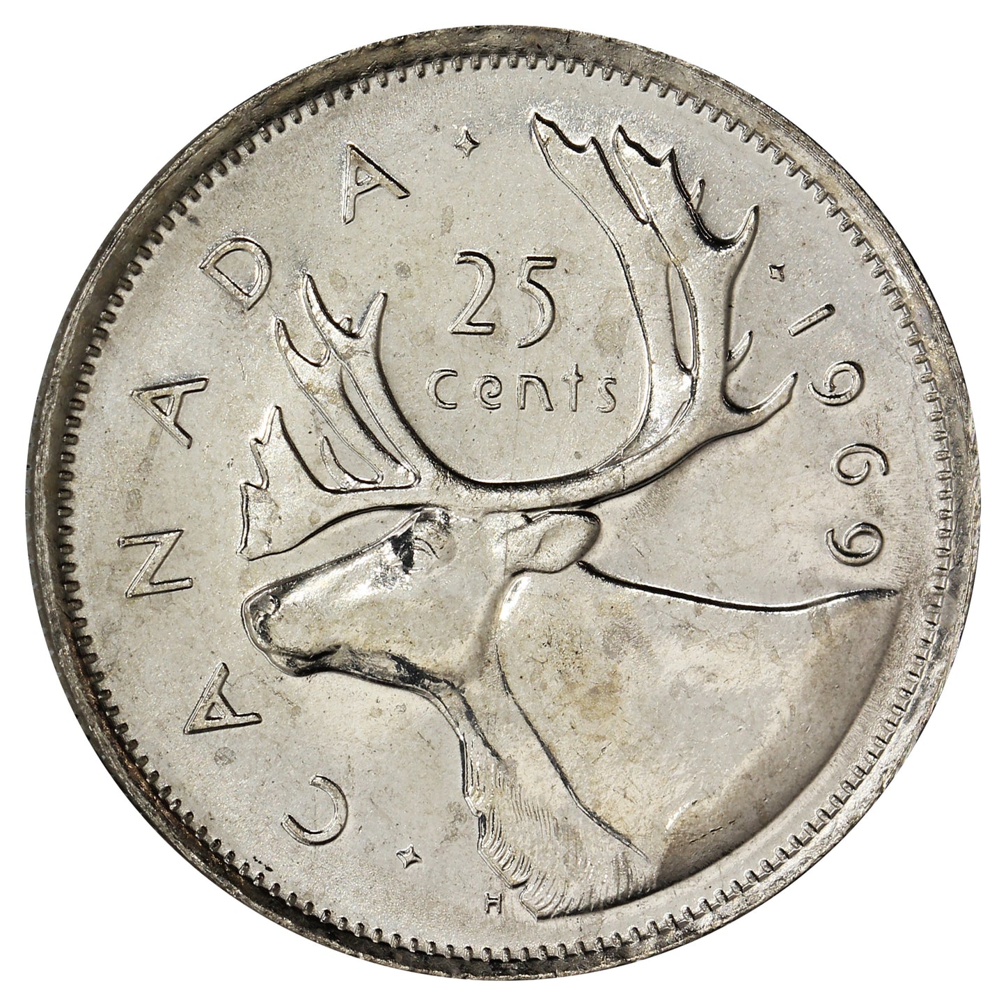 1969 Canada 25-cents Brilliant Uncirculated (MS63)