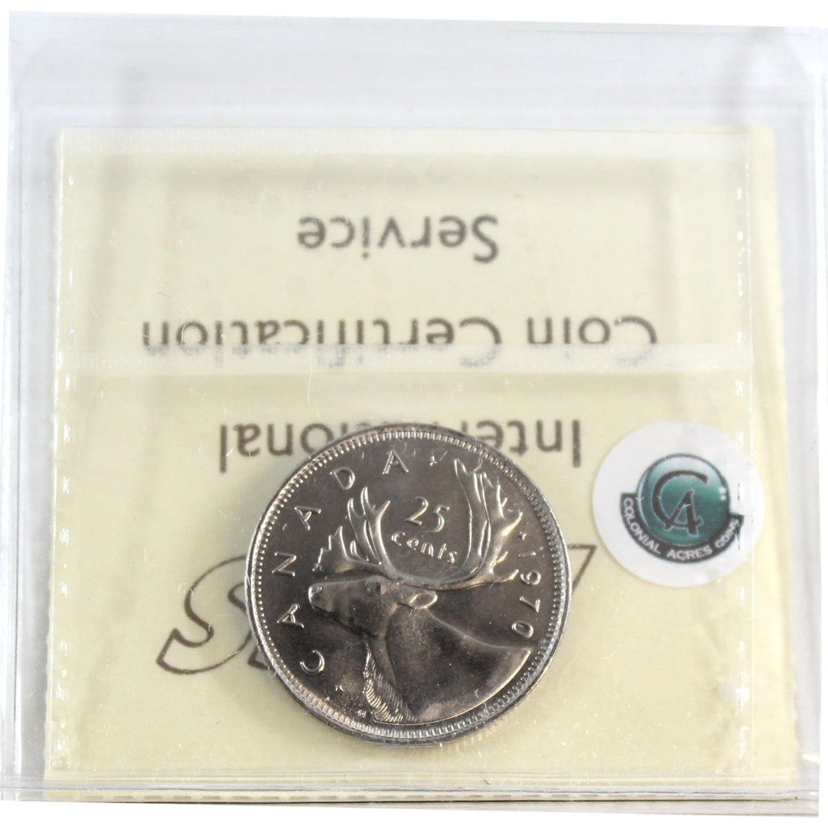 1970 Canada 25-cents ICCS Certified MS66
