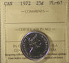 1972 Canada 25-cents ICCS Certified PL-67