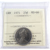 1971 Canada 25-cents ICCS Certified MS66