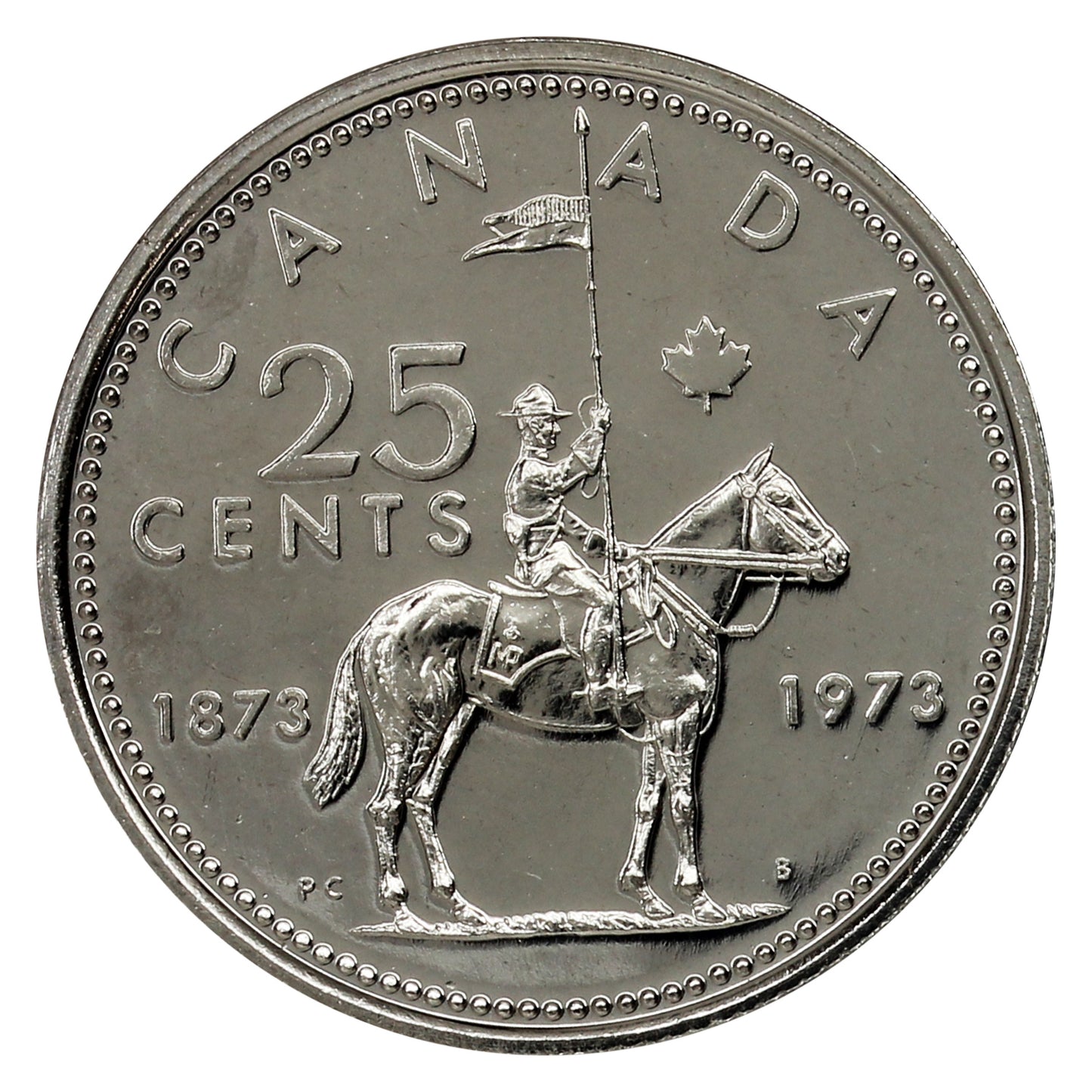 1973 RCMP Canada 25-cents Proof Like (Small Bust)