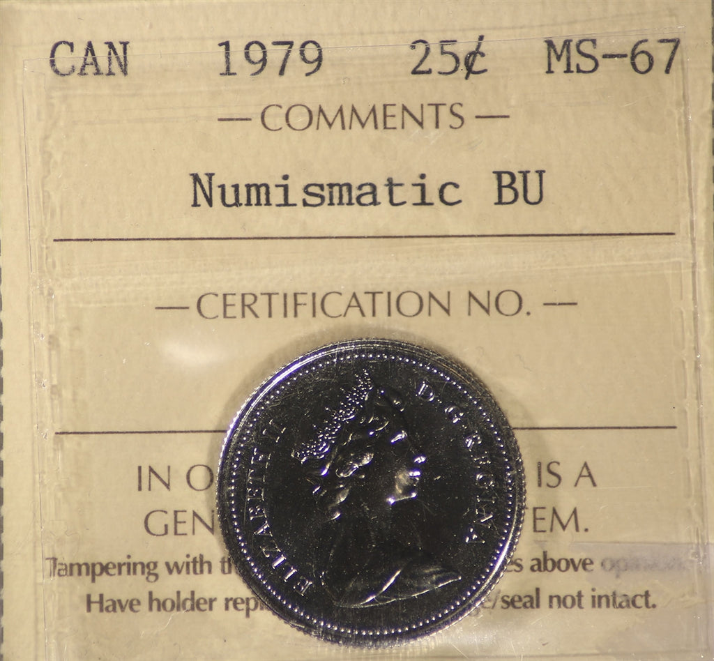 1979 Canada 25-cents ICCS Certified MS67 NBU