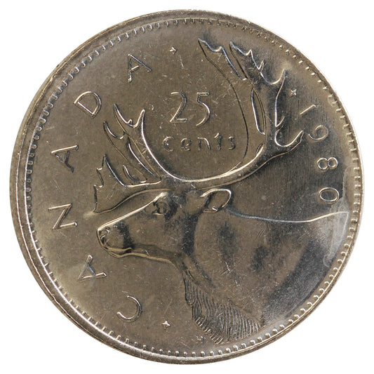 1980 Canada 25-cents Brilliant Uncirculated (MS-63)