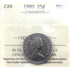 1980 Far Beads Canada 25-cents ICCS Certified MS64