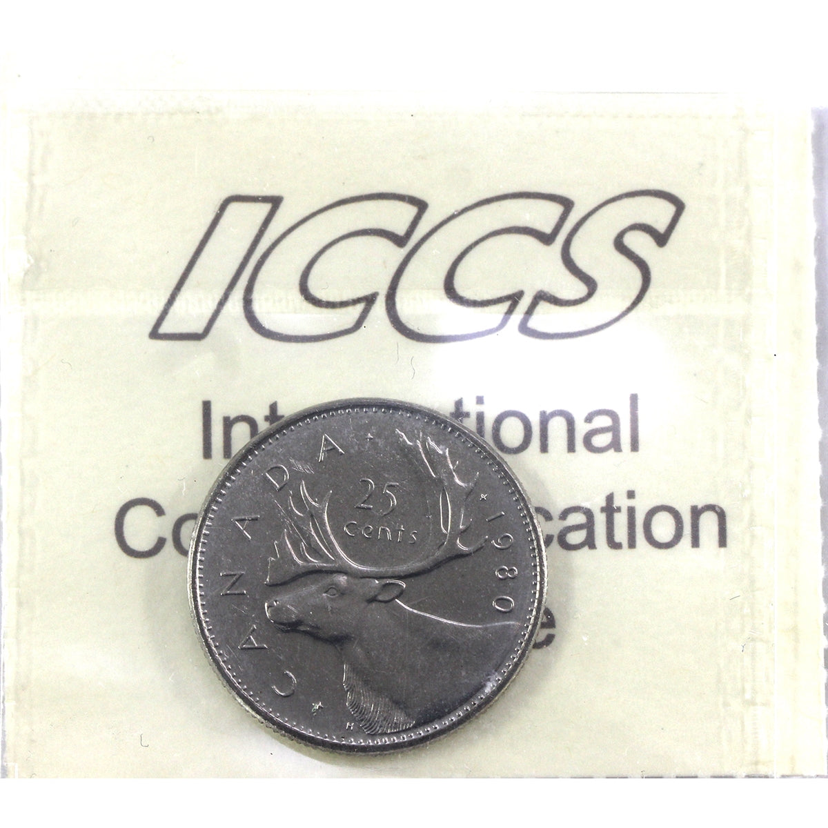 1980 Far Beads Canada 25-cents ICCS Certified MS64