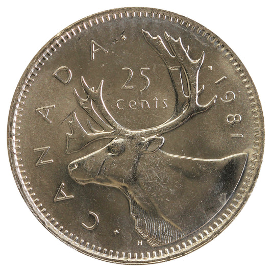 1981 Canada 25-cents Brilliant Uncirculated (MS-63)