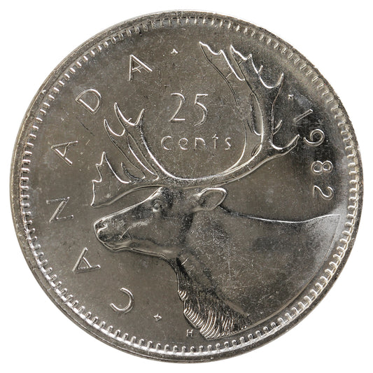 1982 Canada 25-cents Brilliant Uncirculated (MS-63)