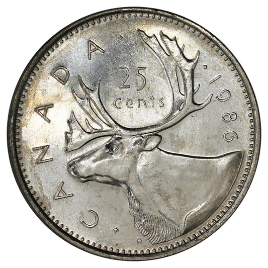 1986 Canada 25-cents Brilliant Uncirculated (MS-63)