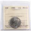 1990 Canada 25-cents ICCS Certified MS65