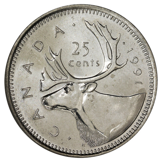 1991 Canada 25-cents Brilliant Uncirculated (MS-63)