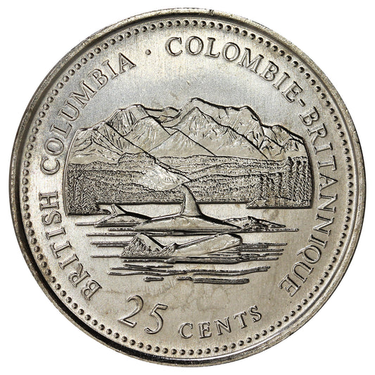 1992 British Columbia Canada 25-cents Brilliant Uncirculated (MS-63)