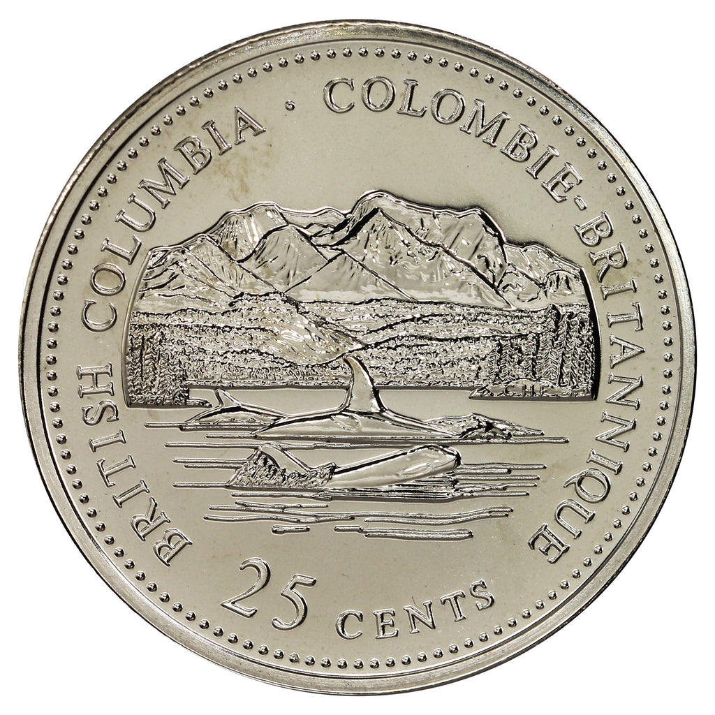 1992 British Columbia Canada 25-cents Proof Like