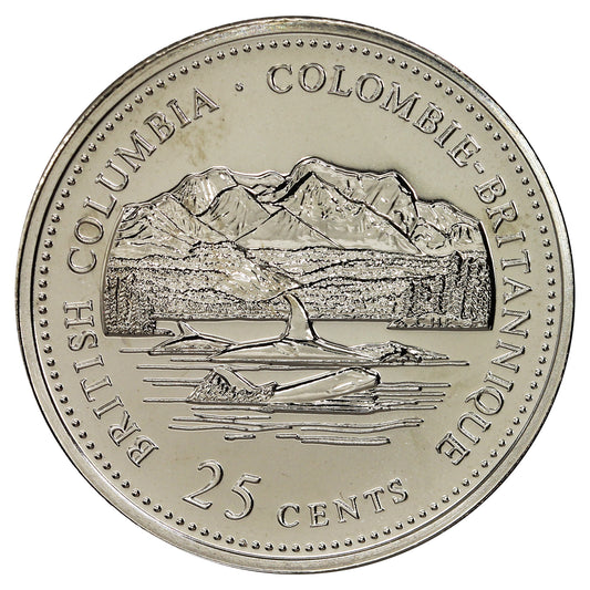 1992 British Columbia Canada 25-cents Proof Like