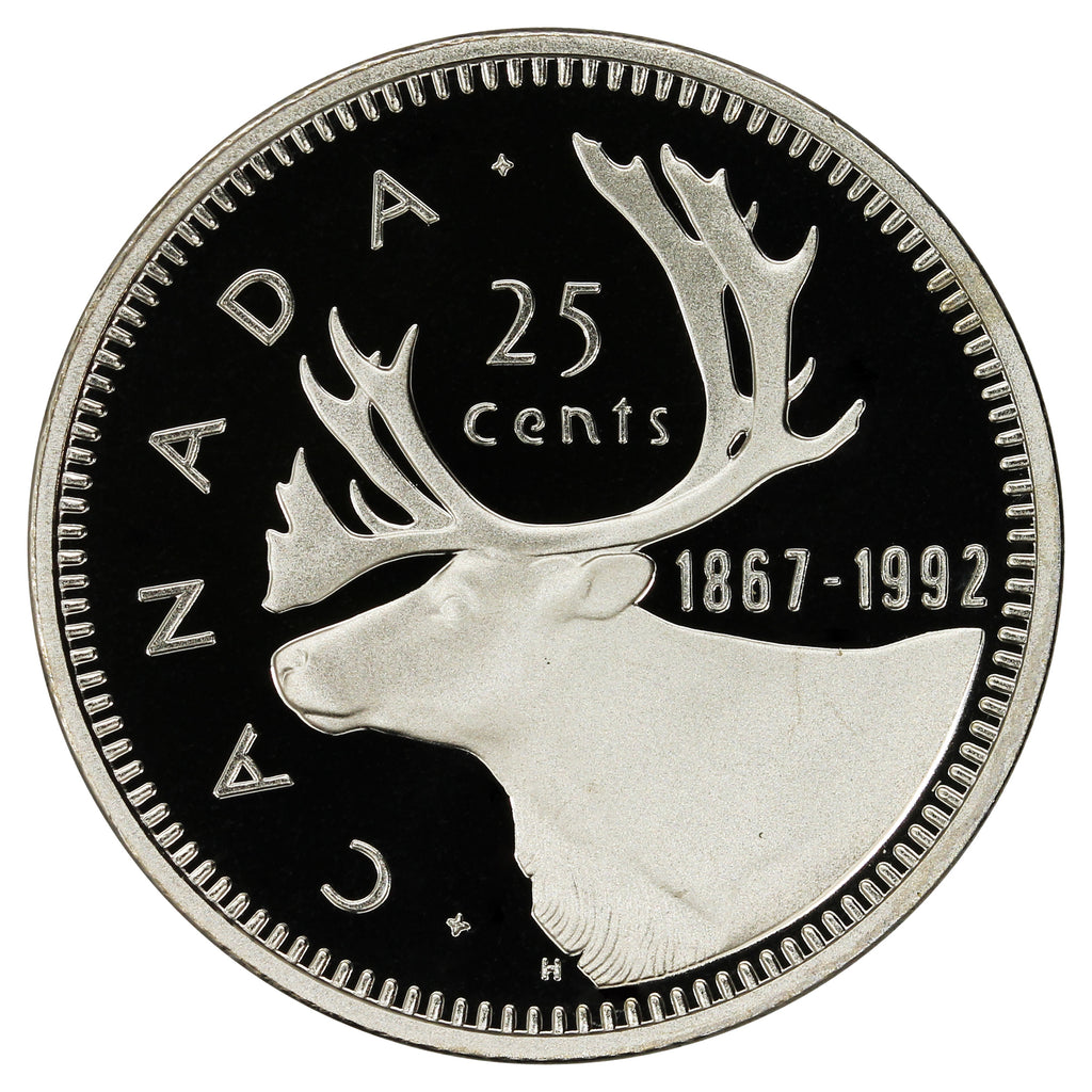 1992 Caribou Canada 25-cents Proof