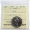 1992 New Brunswick Canada 25-cents ICCS Certified MS66